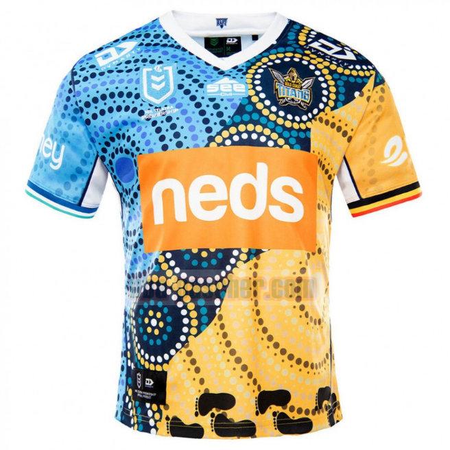 Maillot de foot rugby Gold Coast Titans 2021 Homme Indigenous