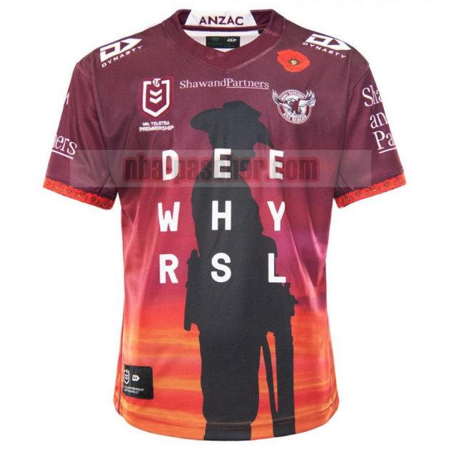 Maillot de foot rugby Manly Warringah Sea Eagles 2021 Homme Anzac