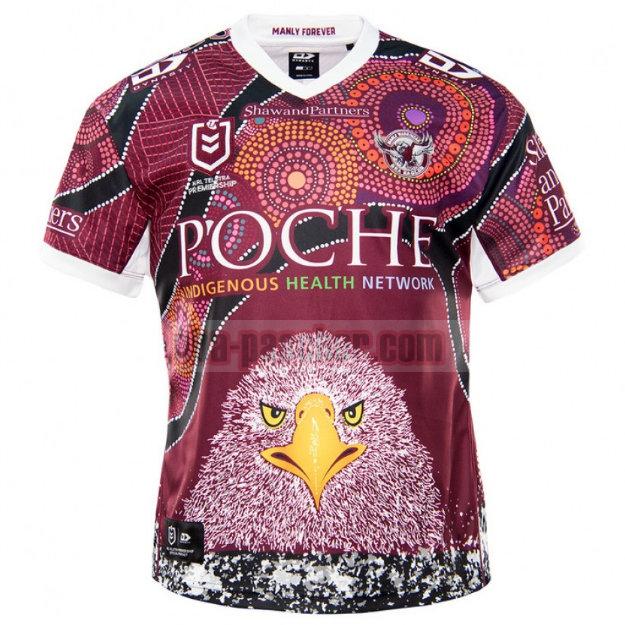 Maillot de foot rugby Manly Warringah Sea Eagles 2021 Homme Indigenous