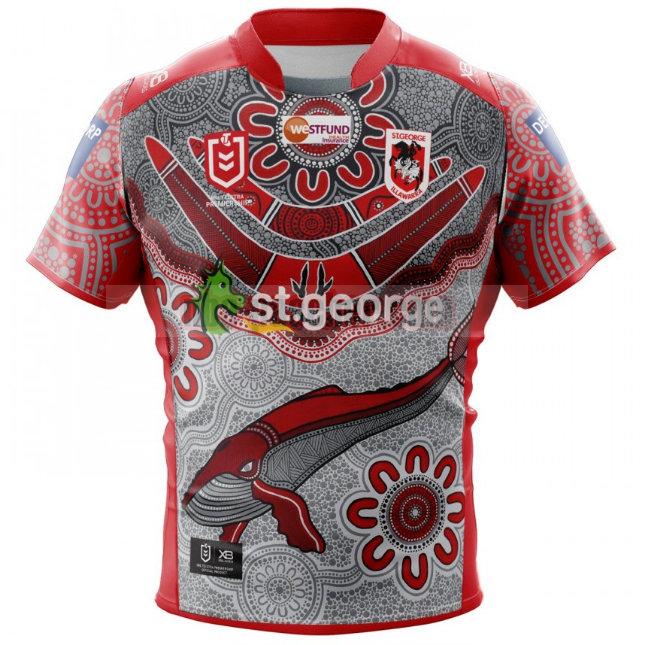 Maillot de foot rugby St George Illawarra Dragons 2020 Homme Indigenous