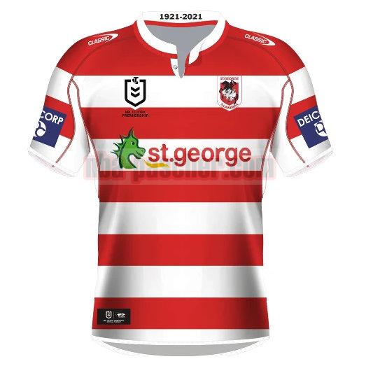 Maillot de foot rugby St George Illawarra Dragons 2021 Homme Heritage