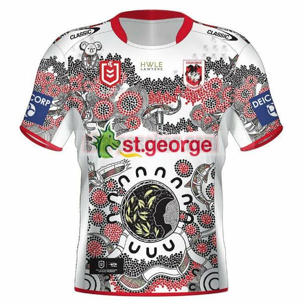 Maillot de foot rugby St George Illawarra Dragons 2021 Homme Indigenous
