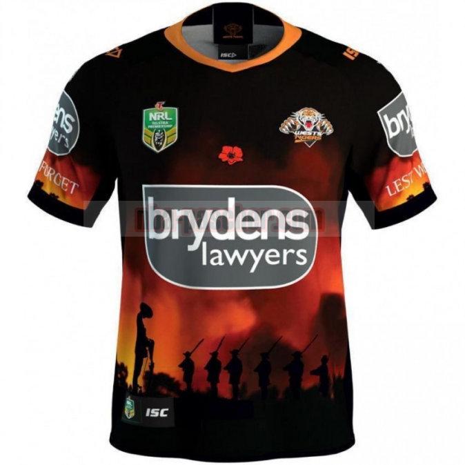 Maillot de foot rugby Wests Tigers 2018 Homme Anzac