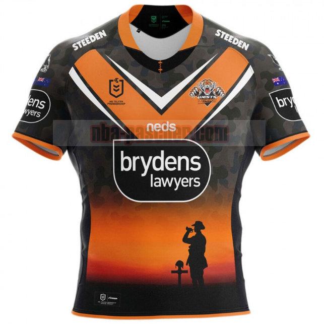 Maillot de foot rugby Wests Tigers 2021 Homme Anzac