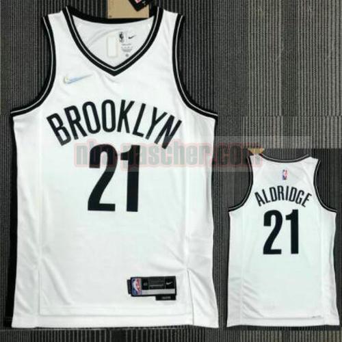 Maillot pas cher Brooklyn Nets Homme ALDRIDGE 21 21-22 75e anniversaire blanche