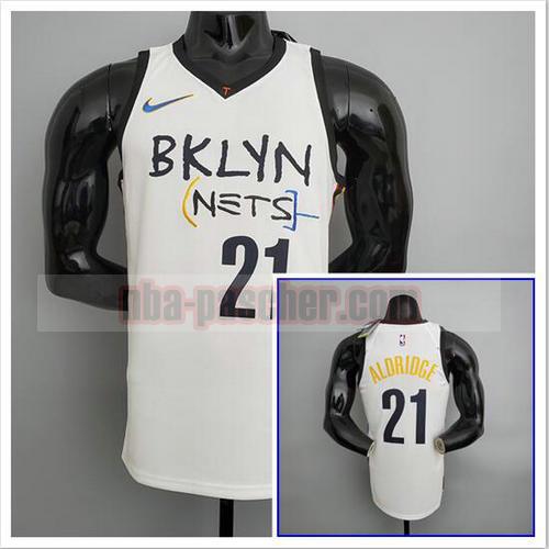 Maillot pas cher Brooklyn Nets Homme Aldridge 21 NBA blanche