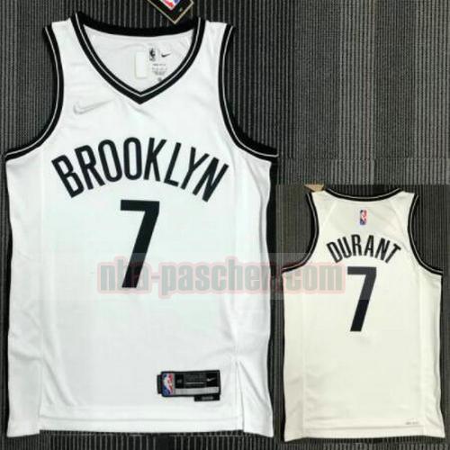 Maillot pas cher Brooklyn Nets Homme DURANT 7 21-22 75e anniversaire blanche