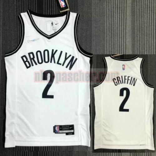 Maillot pas cher Brooklyn Nets Homme GRIFFIN 2 21-22 75e anniversaire blanche