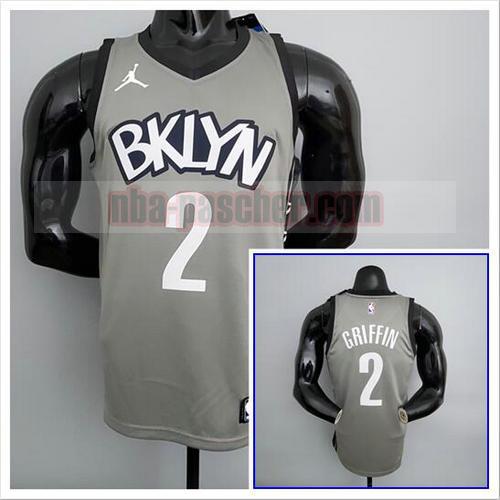 Maillot pas cher Brooklyn Nets Homme Griffin 2 NBA Gris