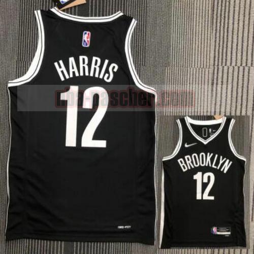 Maillot pas cher Brooklyn Nets Homme HARRIS 12 21-22 75e anniversaire Noir