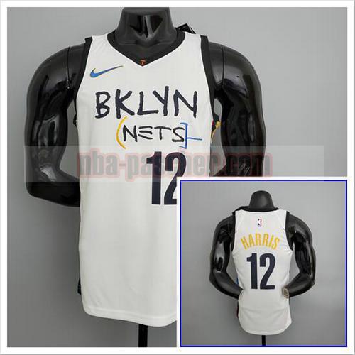 Maillot pas cher Brooklyn Nets Homme Harris 12 NBA blanche