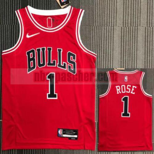 Maillot pas cher Chicago Bulls Homme ROSE 1 21-22 75e anniversaire rouge