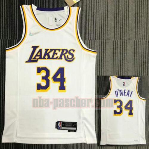Maillot pas cher Los Angeles Lakers Homme O'NEAL 34 21-22 75e anniversaire blanche