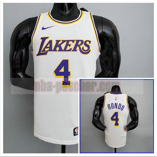 Maillot pas cher Los Angeles Lakers Homme Rondo 4 NBA blanche