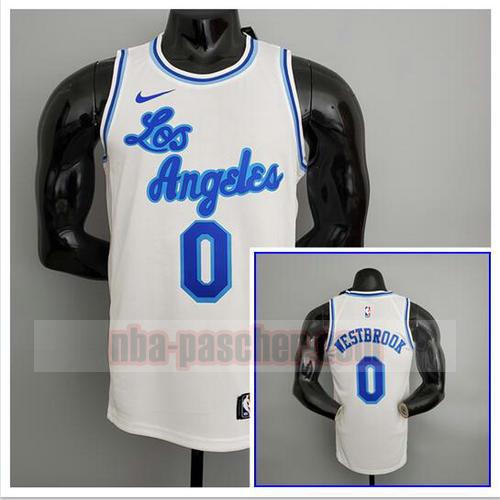 Maillot pas cher Los Angeles Lakers Homme Westbrook 0 NBA blanche