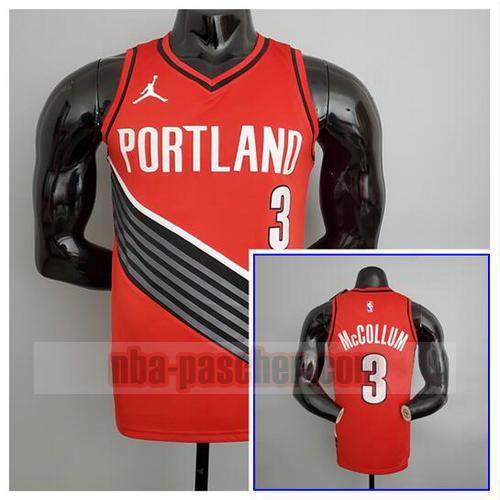 Maillot pas cher Portland Trail Blazers Homme McCollum 3 NBA (modèle JORDANIE) rouge