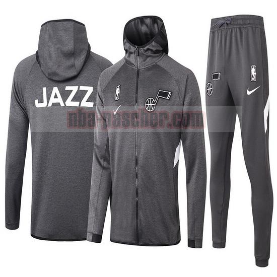 Survetement Utah Jazz Homme Nike nba Showtime Gris