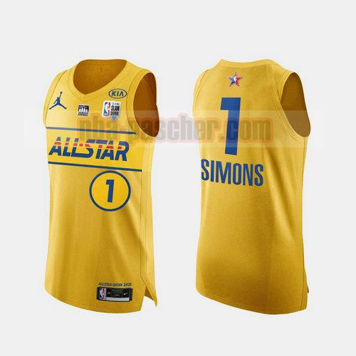 maillot All Star Homme Anfernee Simons Blazers 1 2021 Jaune