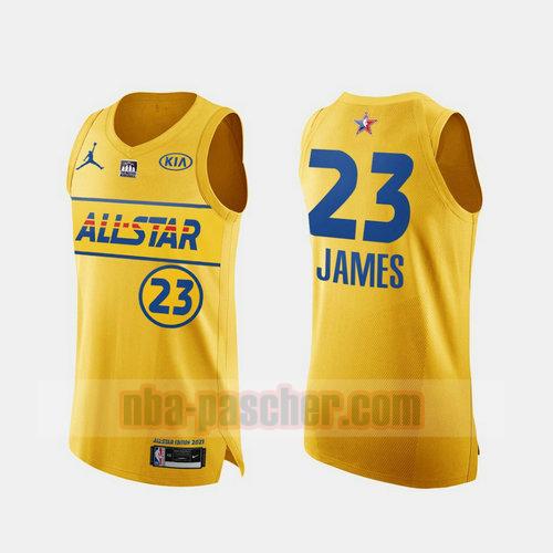 maillot All Star Homme Lebron James 23 2021 Jaune