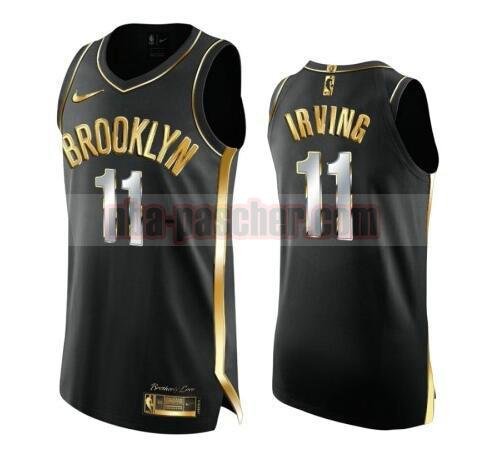 maillot Brooklyn Net homme Kyrie Irving 11 2020-21 Golden Edition Swingman noir