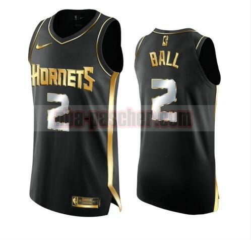 maillot Charlotte Hornets homme LaMelo Ball 2 2020-21 Golden Edition Swingman noir