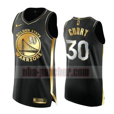 maillot Golden State Warriors homme Stephen Curry 30 2020-21 Golden Edition Swingman noir