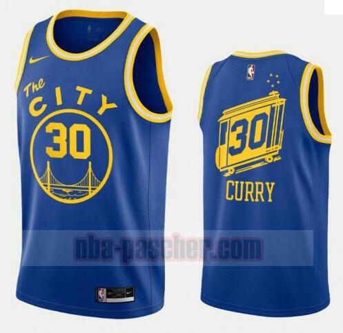 maillot Golden State Warriors homme Stephen Curry 30 2020-21 Hardwood Classics bleu