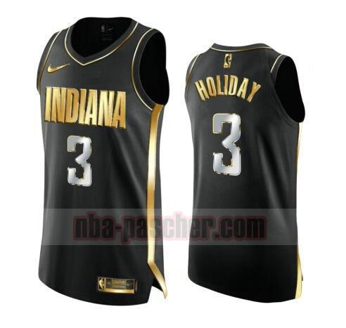 maillot Indiana Pacers homme Aaron Holiday 3 2020-21 Golden Edition Swingman noir
