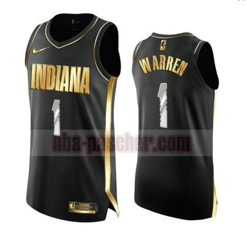 maillot Indiana Pacers homme T.J. Warren 1 2020-21 Golden Edition Swingman noir