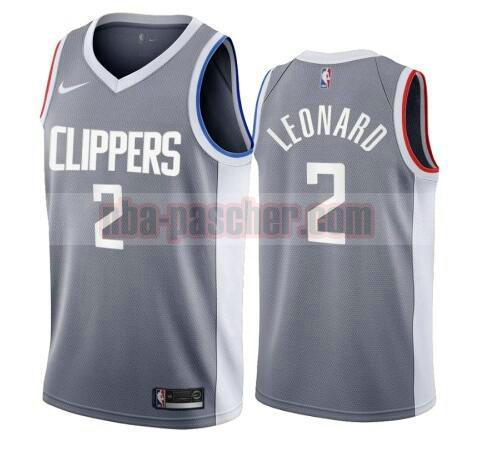 maillot Los Angeles Clippers homme Kawhi Leonard 2 2020-21 Earned Edition Swingman grise