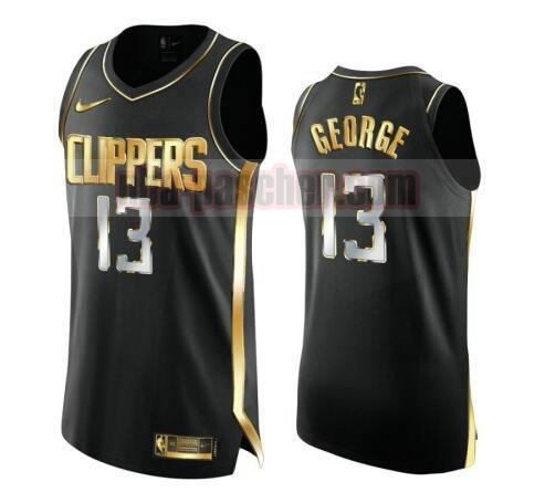 maillot Los Angeles Clippers homme Paul George 13 2020-21 Golden Edition Swingman noir