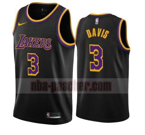 maillot Los Angeles Lakers homme Anthony Davis 3 2020-21 Earned Edition Swingman noir