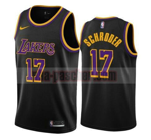maillot Los Angeles Lakers homme Dennis Schroder 17 2020-21 Earned Edition Swingman noir