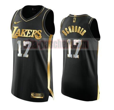 maillot Los Angeles Lakers homme Dennis Schroder 17 2020-21 Golden Edition Swingman noir