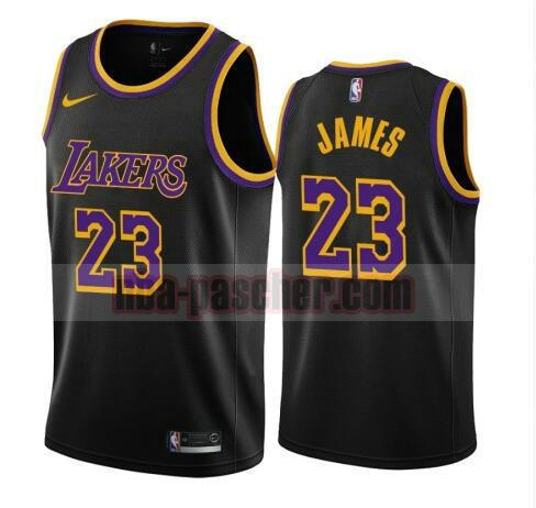 maillot Los Angeles Lakers homme LeBron James 23 2020-21 Earned Edition Swingman noir