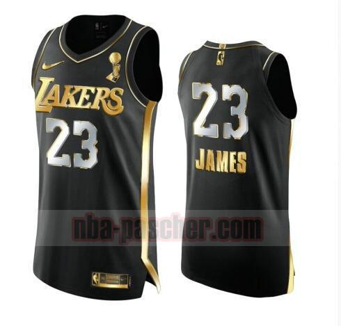 maillot Los Angeles Lakers homme LeBron James 23 2020-21 Golden Edition Swingman noir