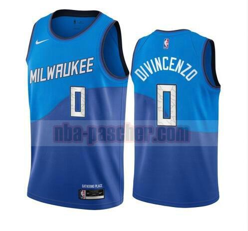 maillot Milwaukee Bucks homme Donte DiVincenzo 0 2020-21 City Edition Swingman bleu