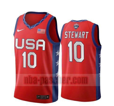 maillot USA 2020 homme Breanna Stewart 10 USA Olimpicos 2020 rouge