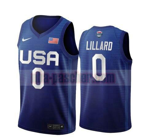 maillot USA 2020 homme Damian Lillard 0 USA Olimpicos 2020 bleu