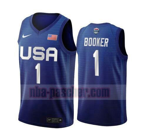 maillot USA 2020 homme Devin Booker 1 USA Olimpicos 2020 bleu