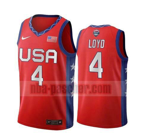maillot USA 2020 homme Jewell Loyd 4 USA Olimpicos 2020 rouge