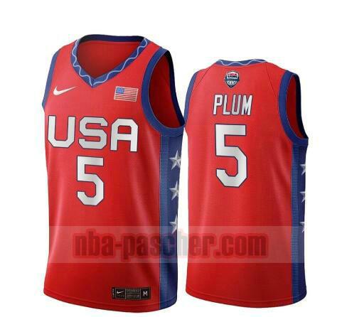 maillot USA 2020 homme Kelsey Plum 5 USA Olimpicos 2020 rouge