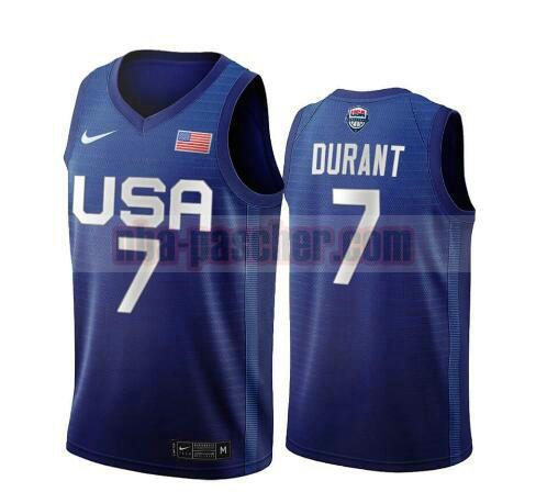 maillot USA 2020 homme Kevin Durant 7 USA Olimpicos 2020 bleu