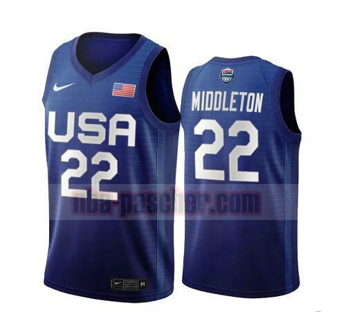 maillot USA 2020 homme Khris Middleton 22 USA Olimpicos 2020 bleu