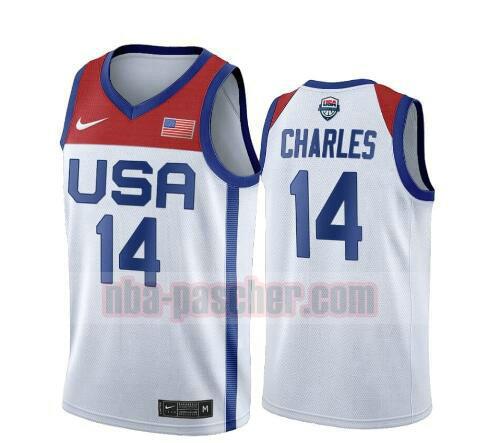 maillot USA 2020 homme Tina Charles 14 USA Olimpicos 2020 blanc