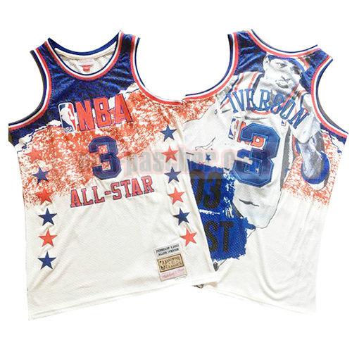maillot all star 2003 homme Allen Iverson 3 mitchell & ness blanc