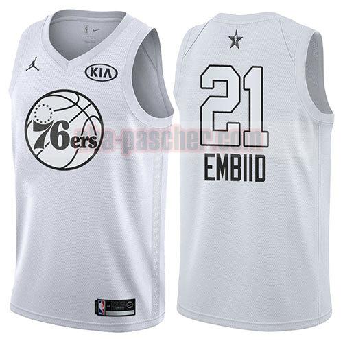 maillot all star 2018 homme Jimmy Joel Embiid 21 blanc
