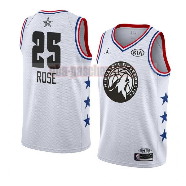 maillot all star 2019 homme Derrick Rose 25 blanc