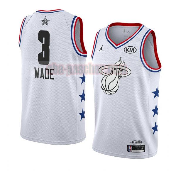 maillot all star 2019 homme Dwyane Wade 3 blanc