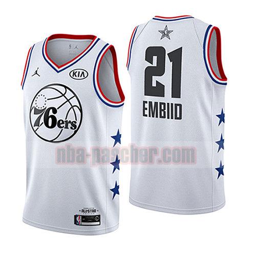 maillot all star 2019 homme Joel Embiid 21 blanc